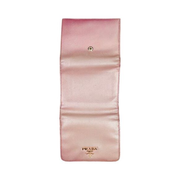 Prada Metallic Saffiano Leather Trifold Wallet - 4.5” x 4” x 0.75” - Picture 11 of 15